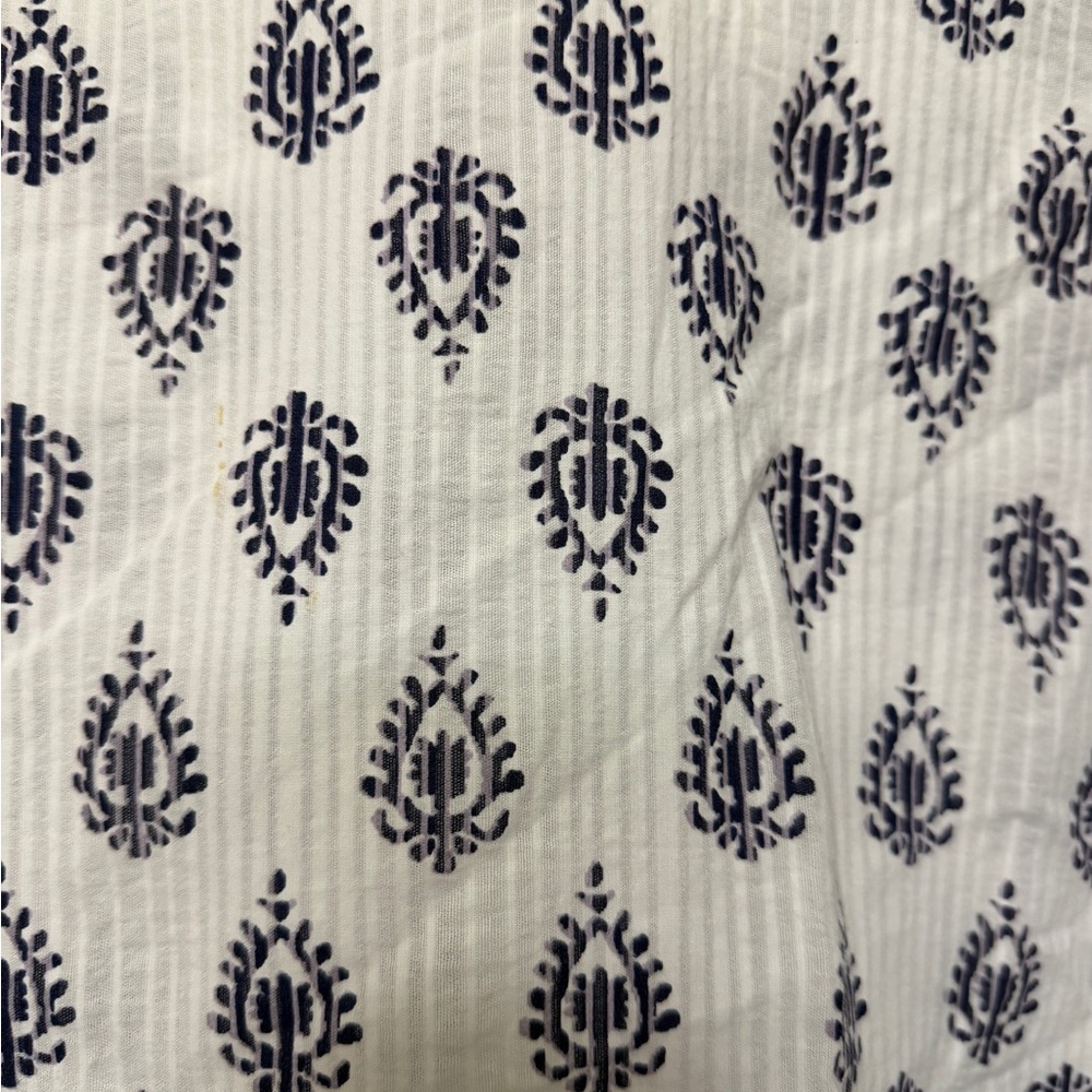 Pure Jill Tunic - Ikat Print tunic - white/blue - size M tall - Picture 2 of 10